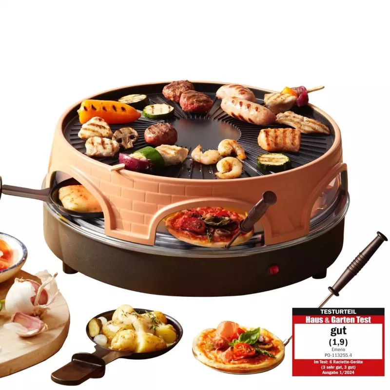 Emerio PO-113255.4 grill per raclette 1500 W nero, marrone