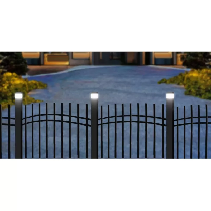 GB128 Lampada solare LED per pali di recinzione e giardino, nero - verde blu
