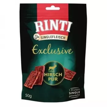 RINTI Singlefleisch Exclusive Hirsch - snack per cani - 50 g