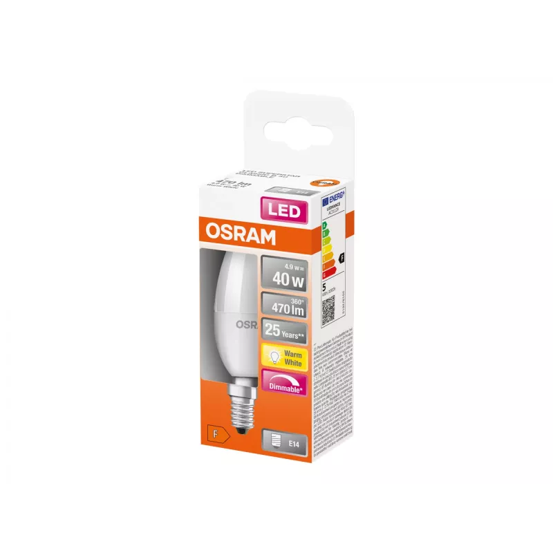 Lampada LED Ledvance Parathom Classic E14 4,9 W bianco caldo, attacco E14