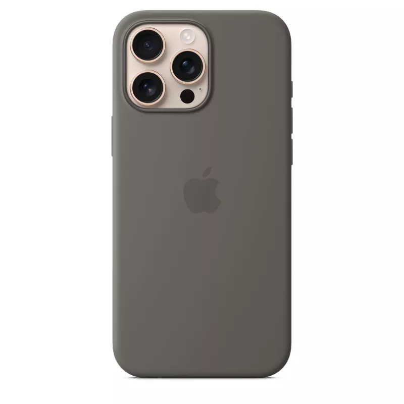 Custodia in silicone con MagSafe per iPhone 16 Pro Max - grigio pietra