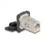 DeLOCK 67061 presa da incasso D-Type RJ45 Cat.6A STP con tappo di protezione, IP66