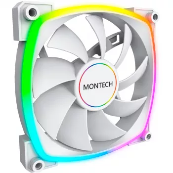 Ventola per case Montech AX140 PWM 140 mm, cuscinetto Rifle, 540–1760 RPM, bianco