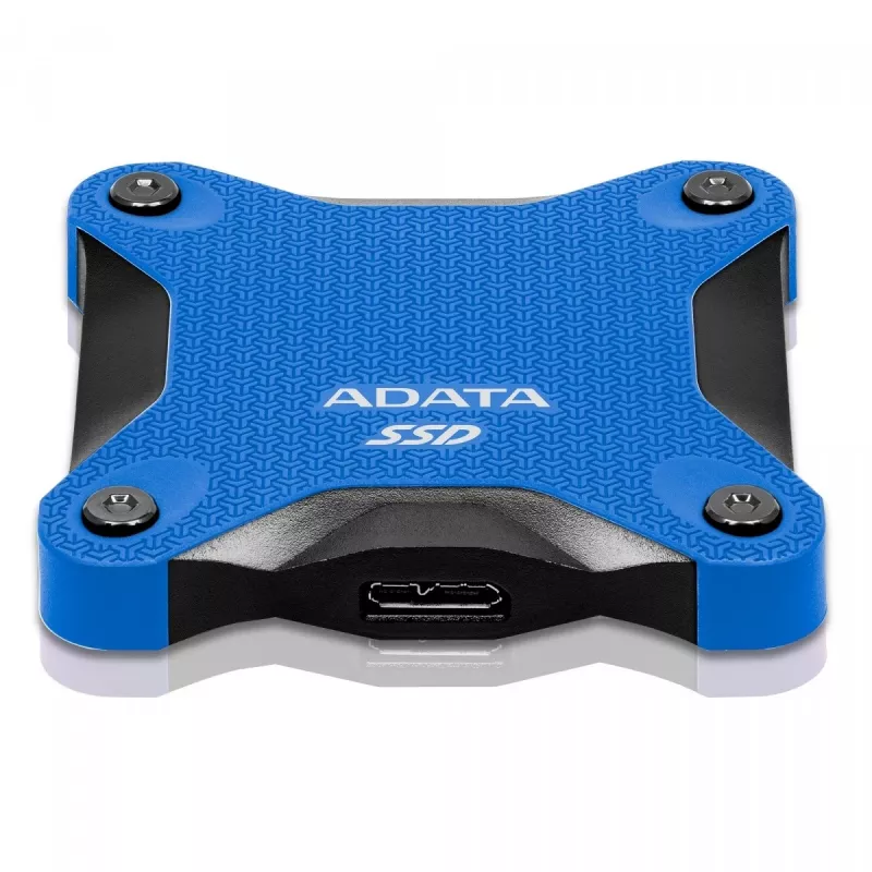 SSD esterno ADATA SD620 512 GB, USB 3.2 Gen 2 Micro-USB B, blu, custodia in silicone, antishock