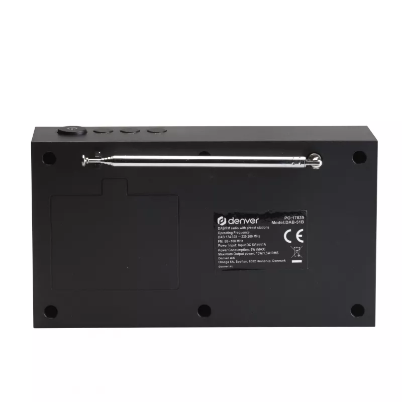 Radio DENVER DAB-51B — radio digitale compatta DAB+/FM/AM, nera