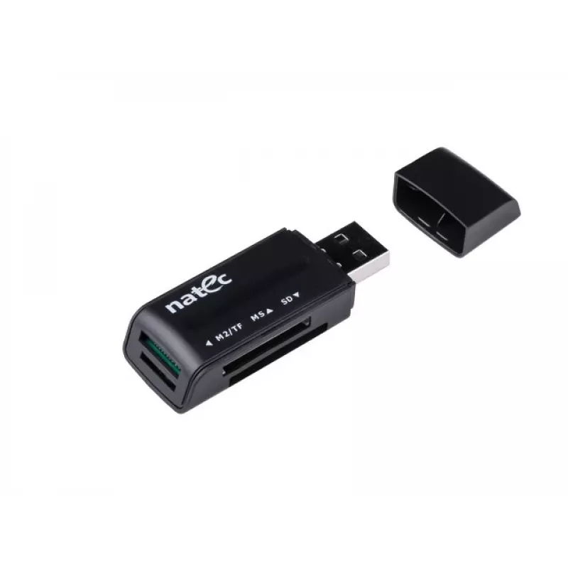 Natec MINI ANT 3 lettore di schede USB 2.0 (SD, SDHC, MMC, M2, microSD), nero (NCZ-0560)