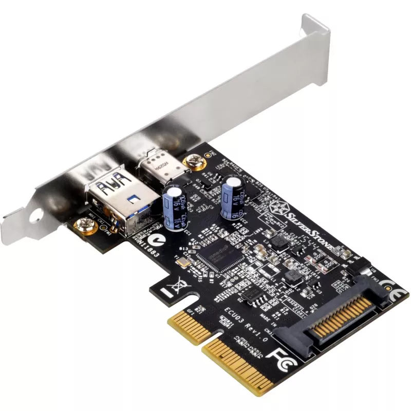 SilverStone ECU03 - adattatore USB - PCIe 2.0 x2 Low Profile - USB-C 3.1 x 1 + USB-C x 1 (SST-ECU03)