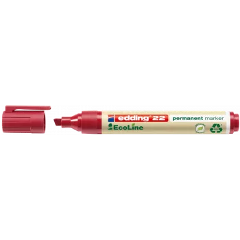 Pennarello indelebile Edding 22 EcoLine punta a scalpello rosso