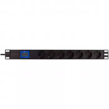 Unità di distribuzione di corrente PowerWalker 10133010 PDU 1U nero, prese Type-F, connettore femmina C20, 16 A, 3500 W, cavo 2 m
