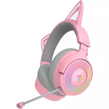 Razer Kraken Kitty V3 Pro - Cuffie Quartz con filo e senza fili con archetto da gaming USB Type-A Bluetooth rosa