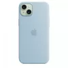 Custodia in silicone Apple iPhone 15 Plus azzurro MagSafe