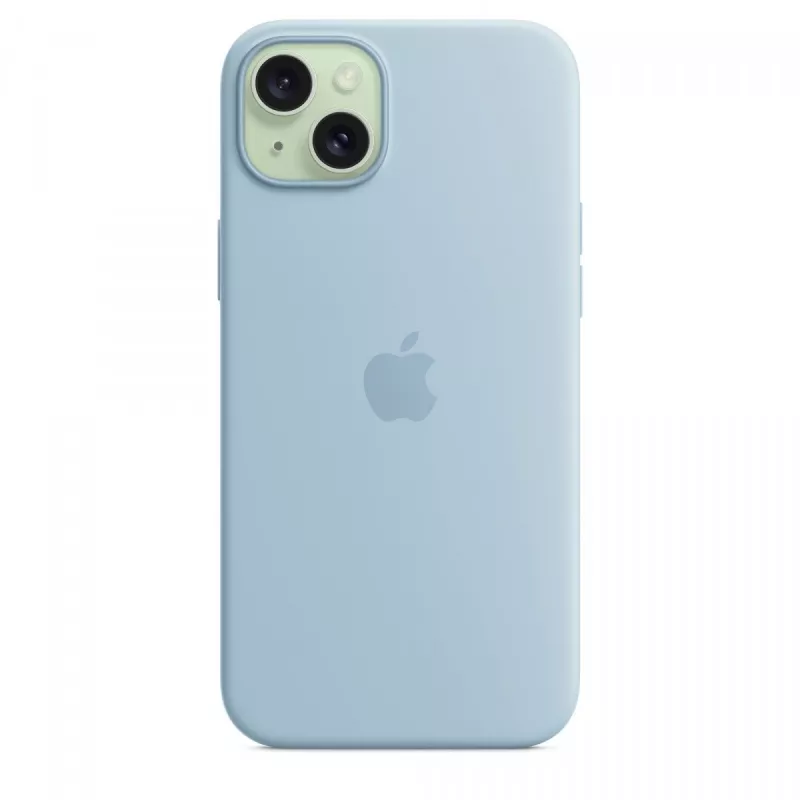 Custodia in silicone Apple iPhone 15 Plus azzurro MagSafe