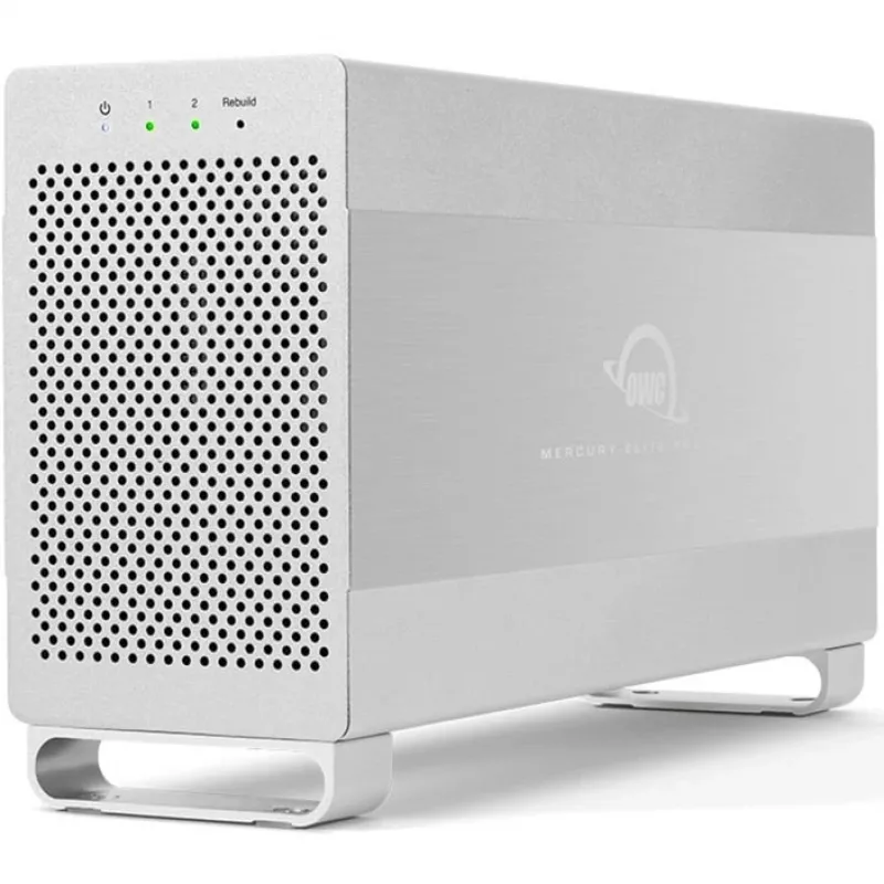 OWC Mercury Elite Pro Dual bianco — box esterno per 2 dischi SATA da 3,5 pollici, RAID 0/1/SPAN, USB Type-B