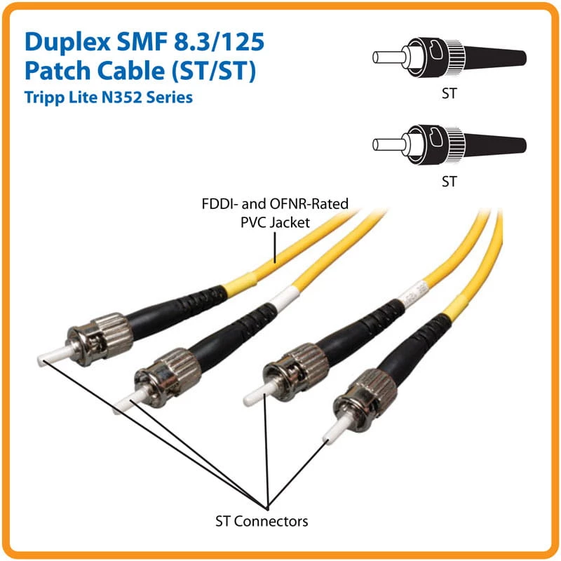 Cavo patch in fibra ottica duplex monomodale 9/125 Eaton Tripp Lite Series (ST/ST)