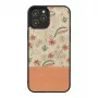 Custodia protettiva Man and Wood per iPhone 12 / 12 Pro — fiore rosa su nero