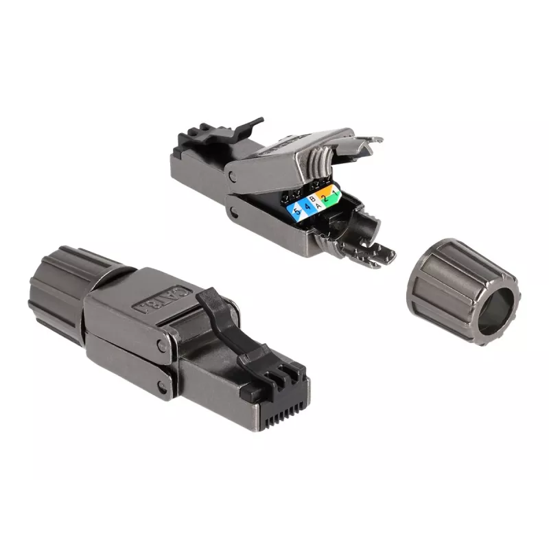 Cavo di rete DeLOCK connettore maschio RJ45 Cat.8.1 STP senza attrezzi nero