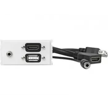 Vivolink WI221281 presa HDMI + USB A + 3,5 mm bianco
