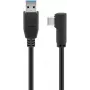 Goobay cavo USB-C™ a USB A 3.0 90°, nero, 3 m - connettore maschio USB 3.0 (Type-A) > connettore maschio USB-C™ (66504)