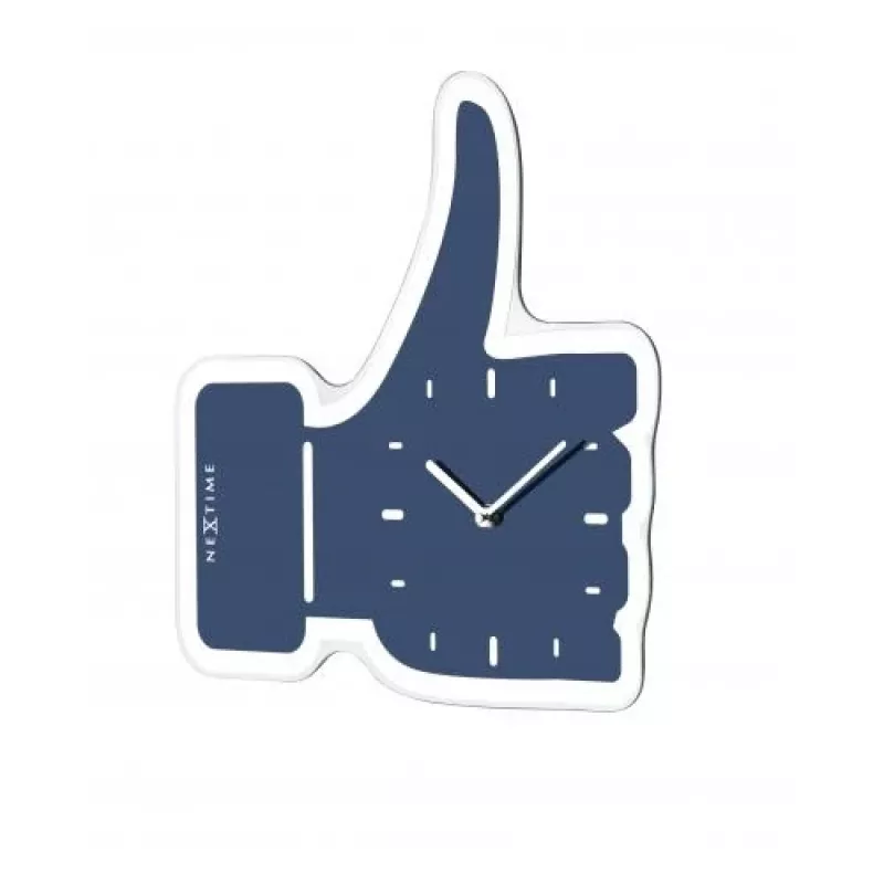 NeXtime orologio 5185bl Mini Thumbs Up, 20,5x21, da parete, blu/argento
