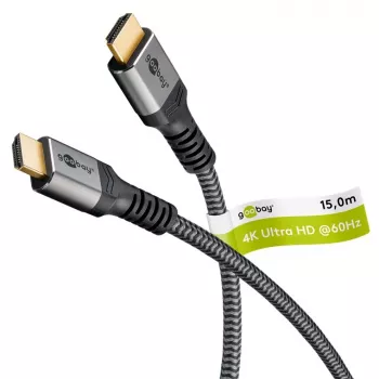 Cavo HDMI Plus High-Speed con Ethernet, 4K @ 60Hz (grigio, 15 metri)