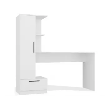 Set scrivania + libreria Cosmo, bianco