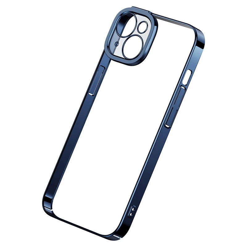 Set custodia protettiva e vetro temperato Baseus per iPhone 14 Plus – glitter trasparente blu