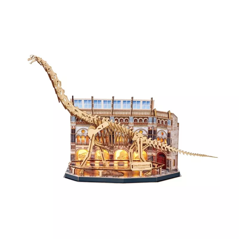 Puzzle 3D LED Dante CubicFun NatMus Brachiosaurus 05447 – modello didattico da montare con luce LED