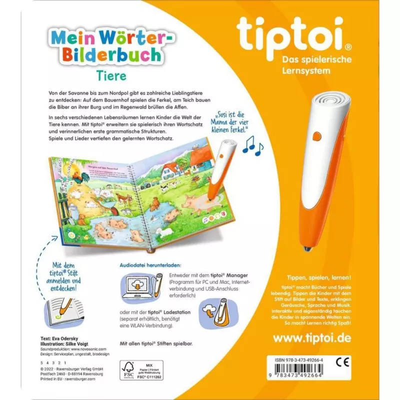 tiptoi Mein Wörter-Bilderbuch: Tiere, libro didattico