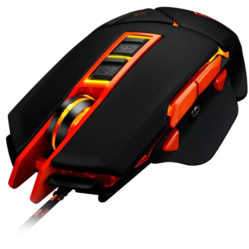 CANYON mouse Hazard GM-6 LED cablato nero arancione
