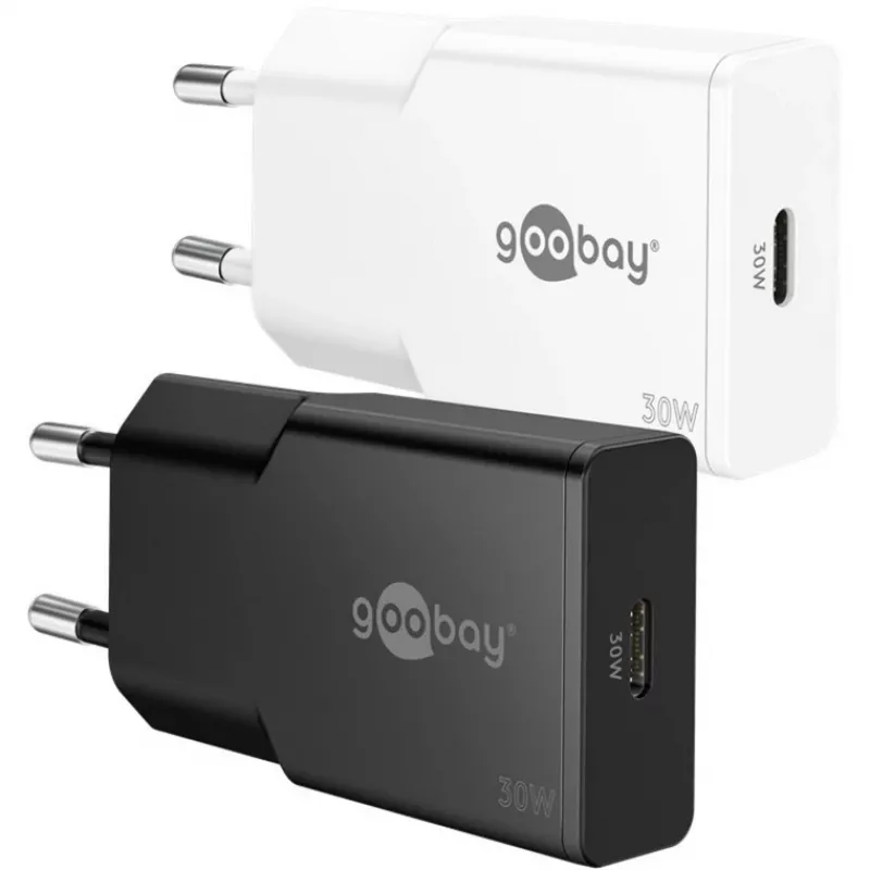 Caricabatterie rapido sottile USB-C PD GaN (30 W) (bianco)