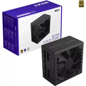 C750 GOLD CORE, alimentatore PC nero, 1x 12-Pin High Power GPU, 3x PCIe, cable management, 750 Watt