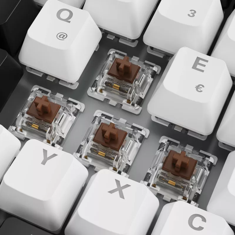 SKILLER SGK50 S3, tastiera da gaming bianca, layout DE, Gateron Brown