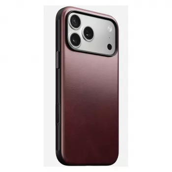 Custodia in pelle Nomad Modern per iPhone 17 Pro Max (6,9 pollici) – bordeaux, pelle+TPU+PC
