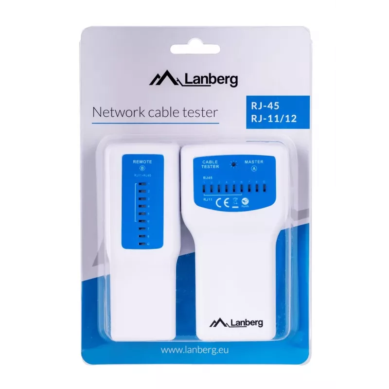 Lanberg NT-0402 tester per cavi di rete PoE, blu/bianco