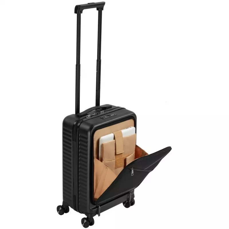Trolley da cabina Rivacase Clark ECO 8181 — trolley compatto da bagaglio a mano, nero