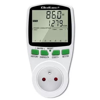 Misuratore di potenza QOLTEC PM0627 3680W con storico — QOLTEC PM0627 3680W