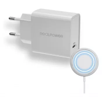 Caricabatterie per interni RealPower PC-MagSet universale bianco