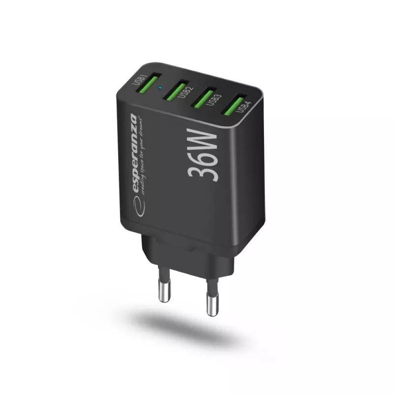 Caricabatterie da parete Esperanza EZC107K 36W nero