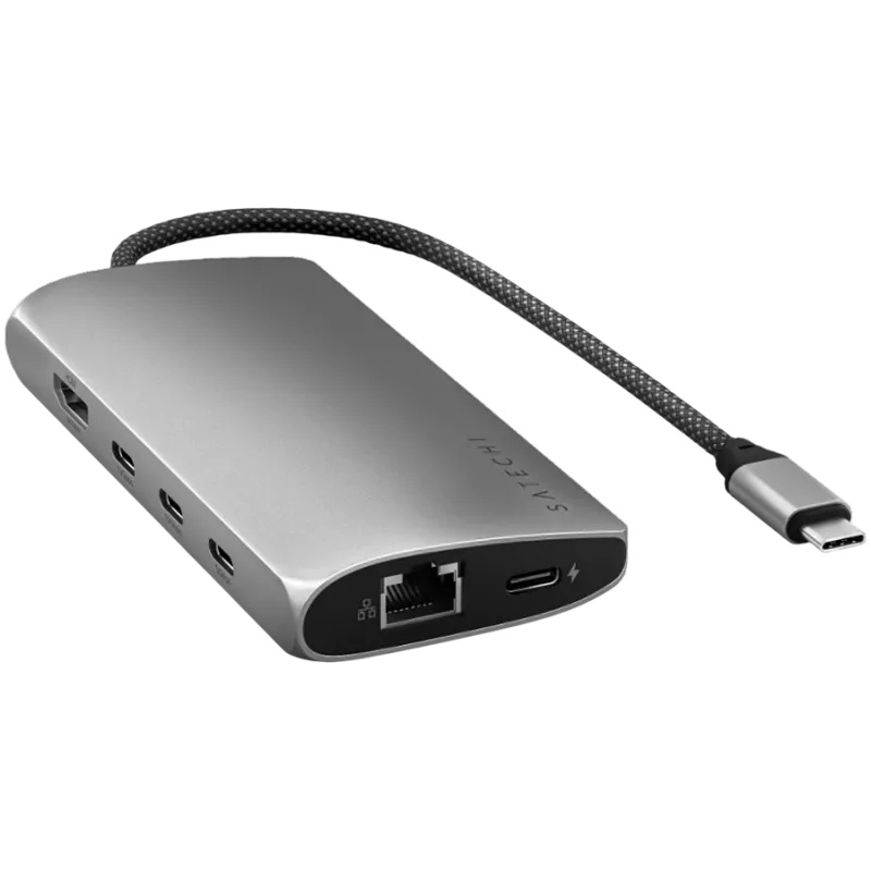 Adattatore multiporta USB-C Satechi 8K con Ethernet V3 space grey (ST-P8KEM)