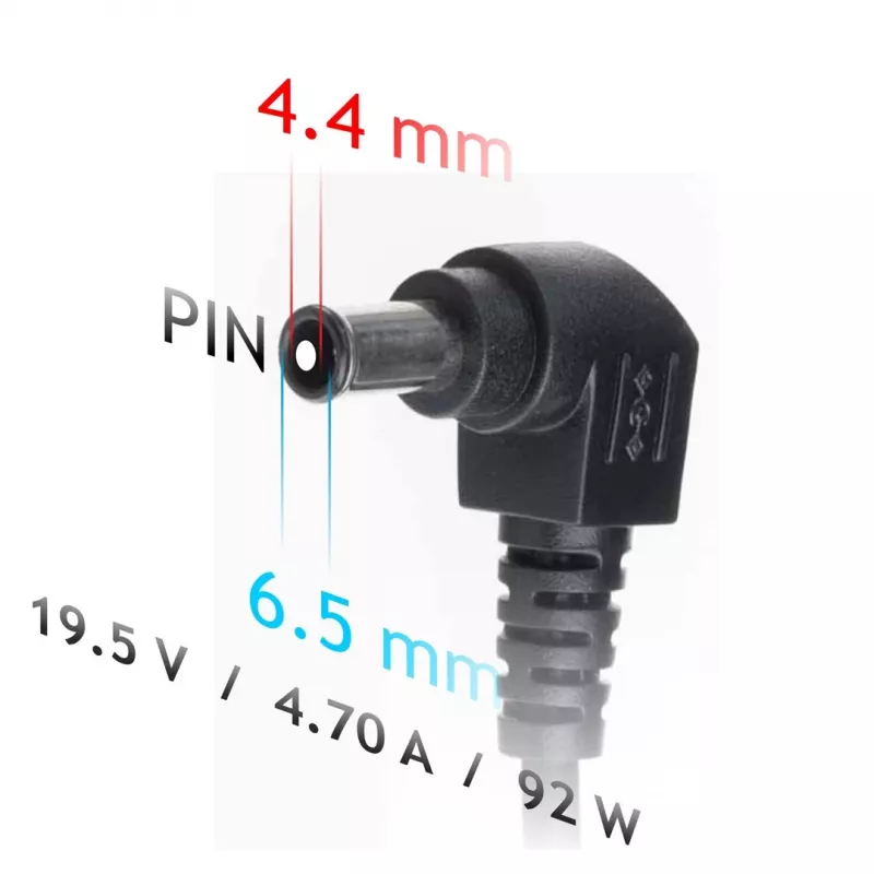 Alimentatore per notebook Akyga AK-ND-20 per Sony, 92 W, 19,5 V, 4,7 A, 6,5 x 4,4 mm + pin