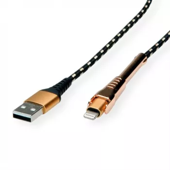 Cavo Lightning ROLINE 11.02.8923 1m nero oro