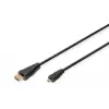 Digitus ASSMANN - Cavo HDMI con Ethernet - 19 pin micro HDMI Type D maschio a HDMI maschio - 1 m - tripla schermatura - nero (AK-330115-010-S)