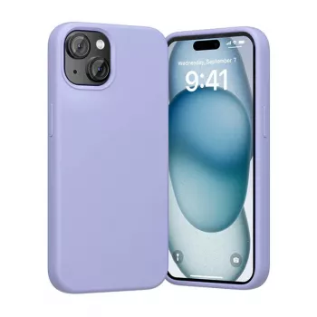 Custodia in silicone Vention KUFV0-20 per iPhone 15 Plus, viola, soft-touch, leggera