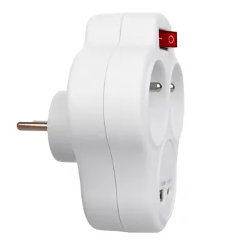 Prolunga doppia presa elettrica MACLEAN MCE336E con 2 porte USB, Type E