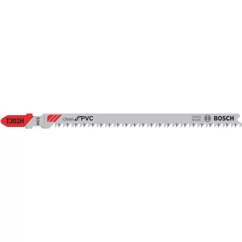 Bosch T 302 H Clean for PVC lama per seghetto alternativo, 132 mm, profondità di taglio max 65 mm, 5 pz.