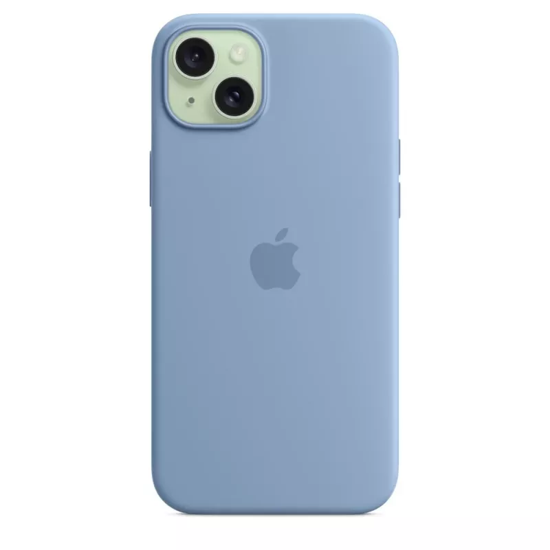 Custodia in silicone Apple iPhone 15 Plus compatibile MagSafe - blu inverno
