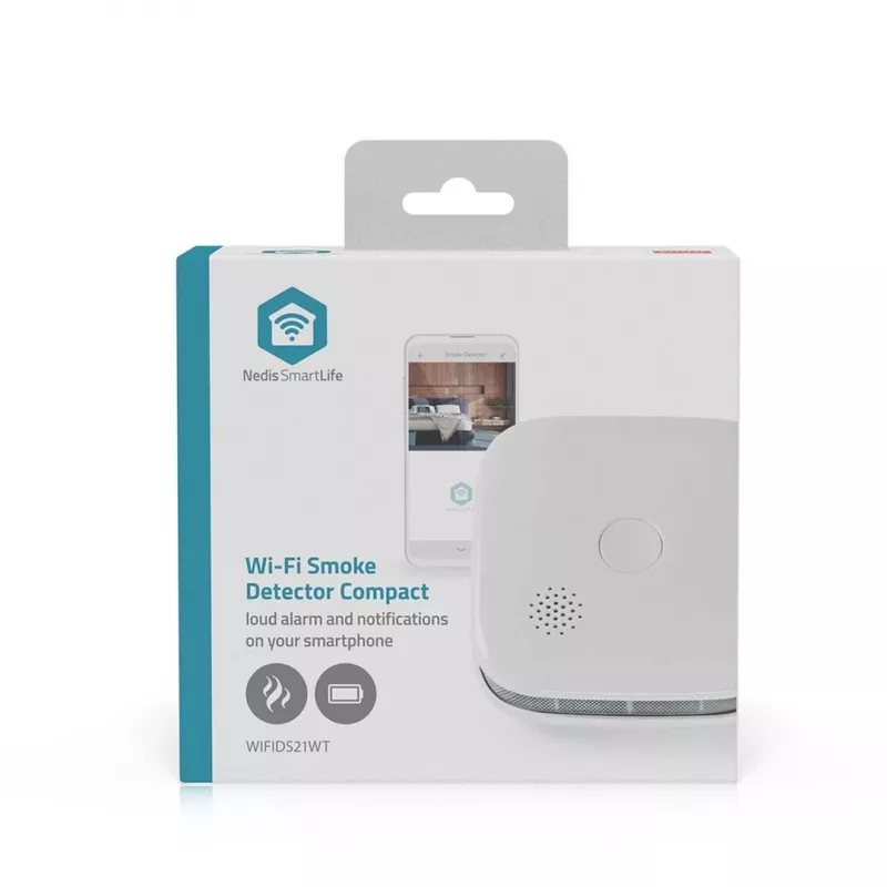 Rilevatore di fumo Nedis WIFIDS21WT sensore fumo Wi‑Fi smart per sicurezza domestica