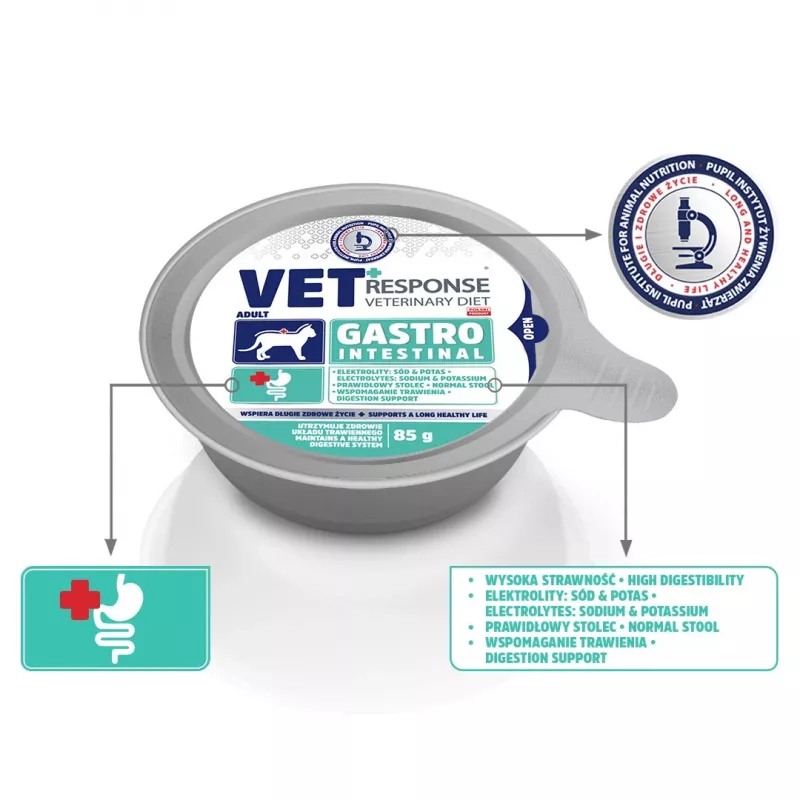 VET RESPONSE Gastrointestinal - umido per gatti - 4x85 g