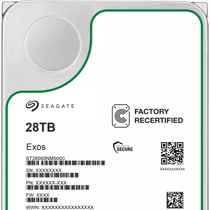 Seagate Exos ST28000NM000C-FR disco rigido da 28 TB SATA-600, 7200 giri/min, Factory Refurbished
