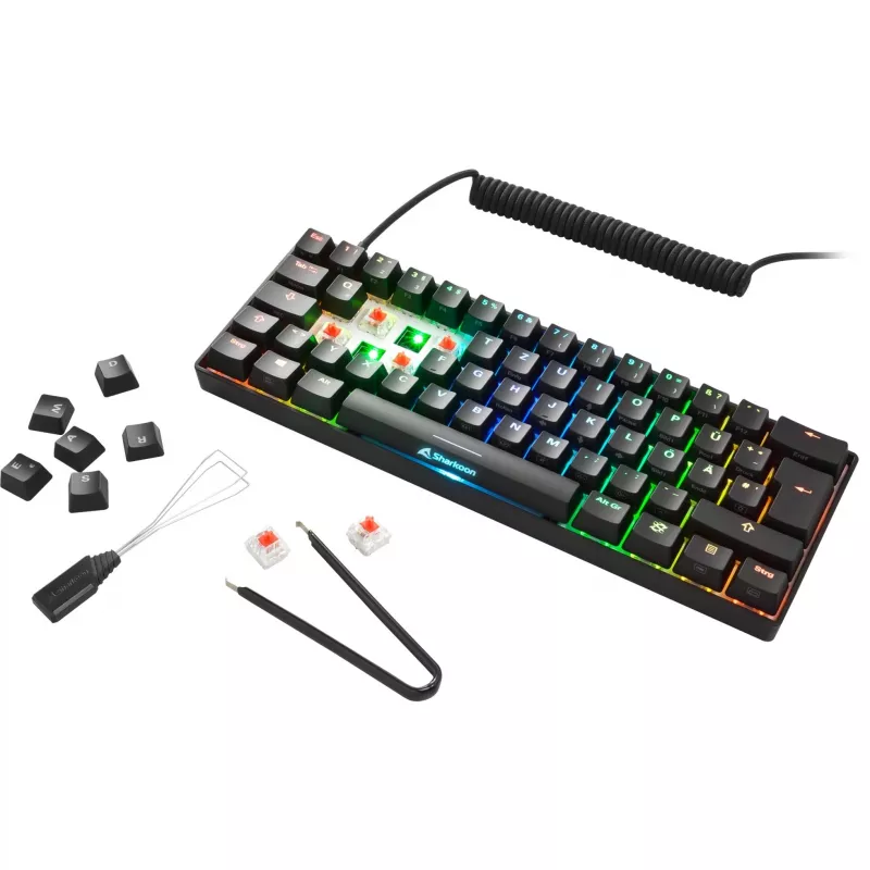 SKILLER SGK50 S4, tastiera da gaming nera, layout DE, Kailh Red